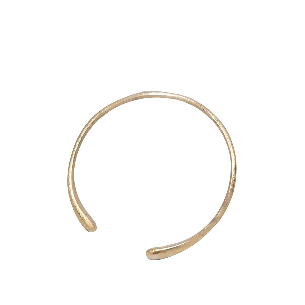 Hammered Brass Cuff Choker Teardrop Ends for Women | Sana