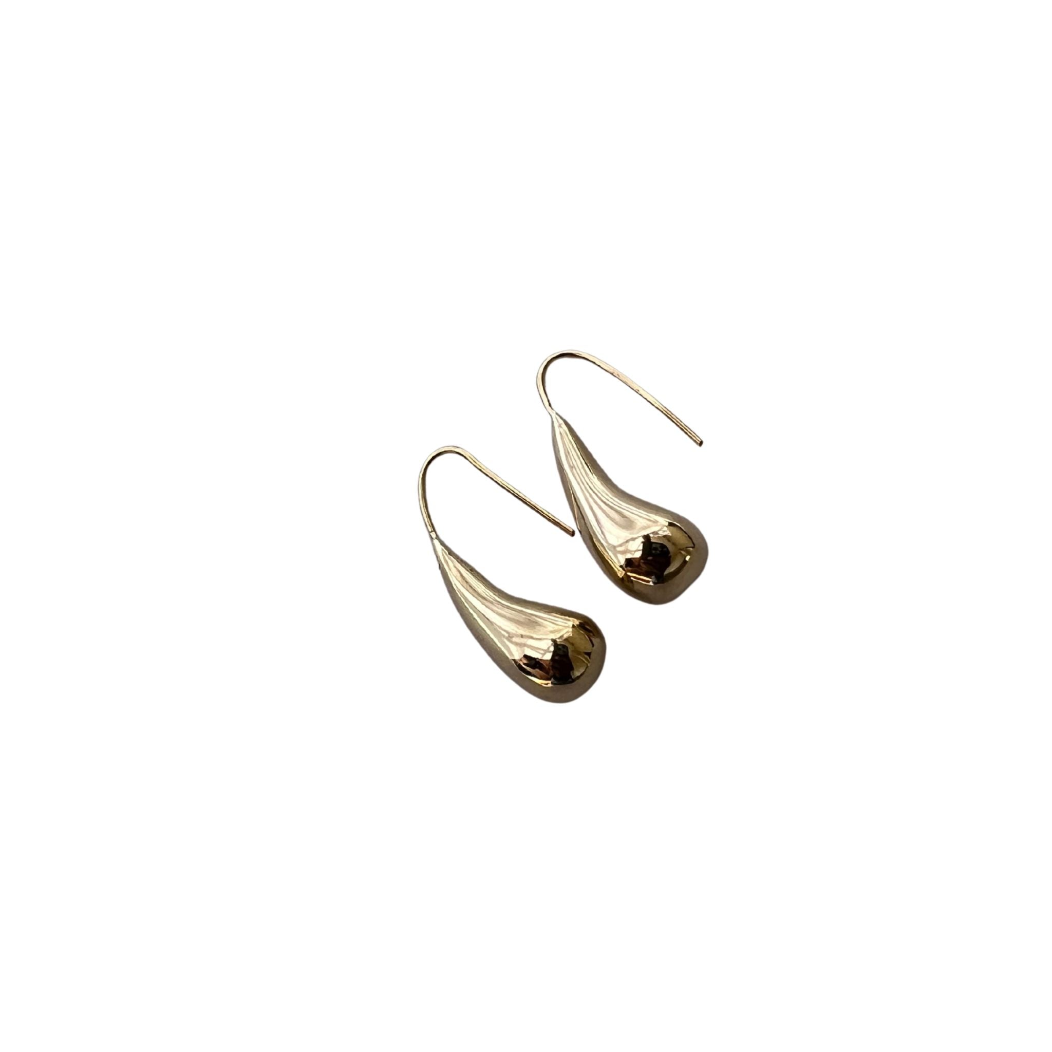Solid Brass Teardrop Drop Earrings | Sana