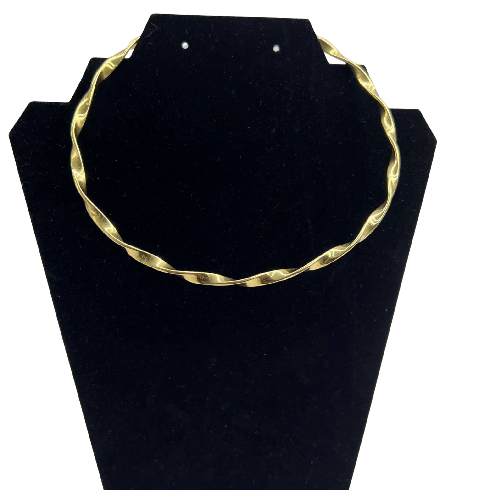 Twisted Brass Choker Necklace for Women | Sema