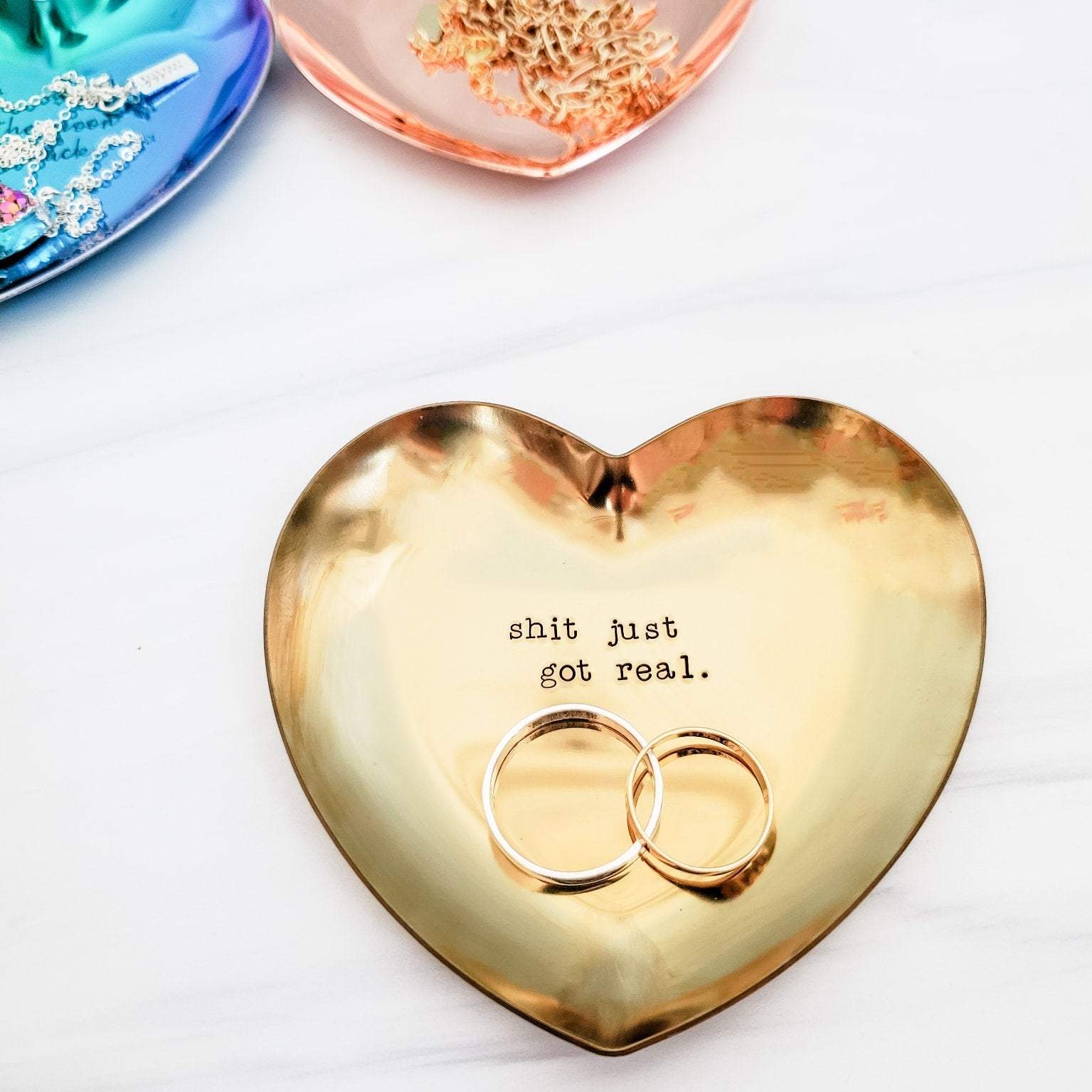 Shit Just Got Real Funny Engagement Ring Dish