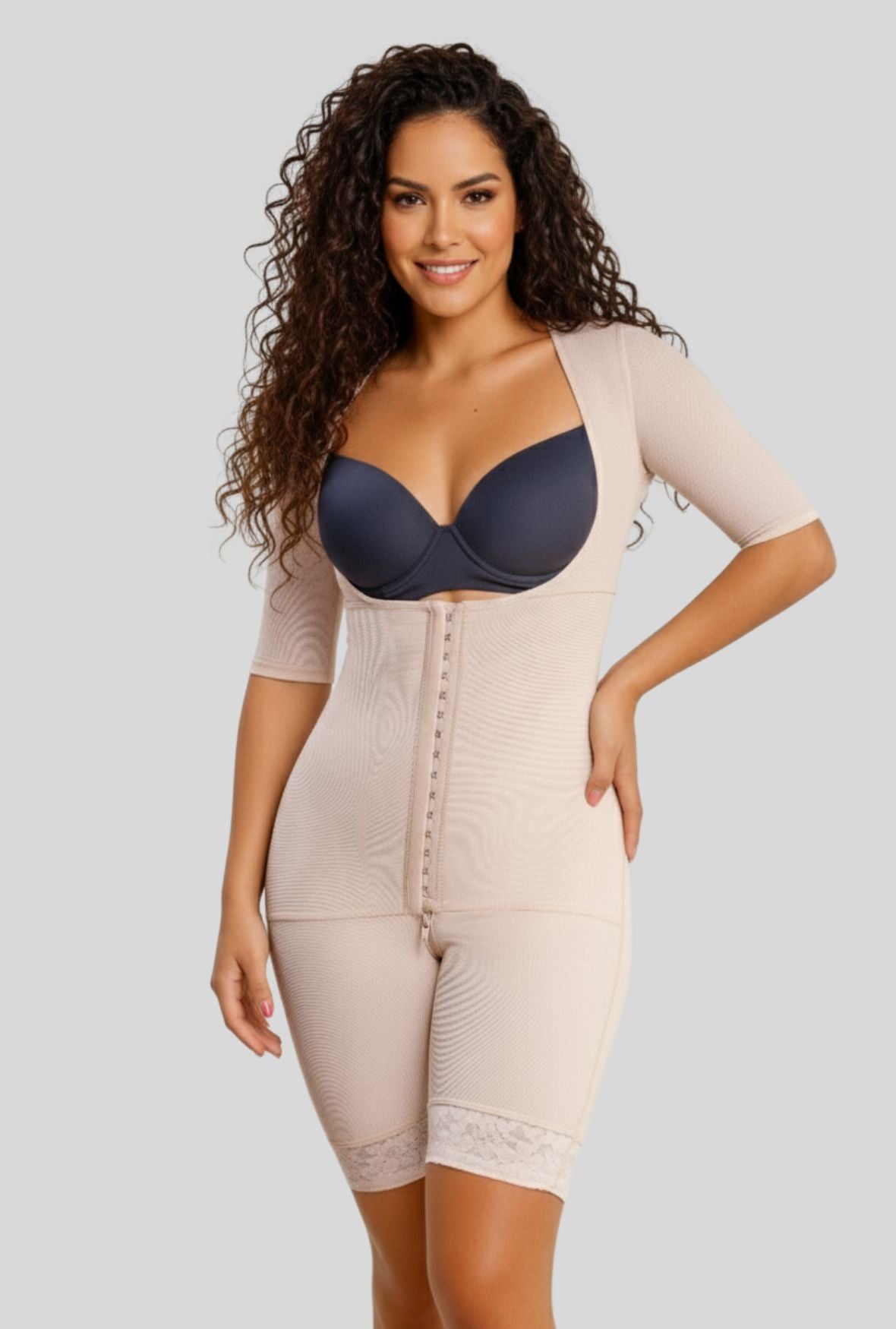 Full Body Mid thigh Shapewear with arm compression