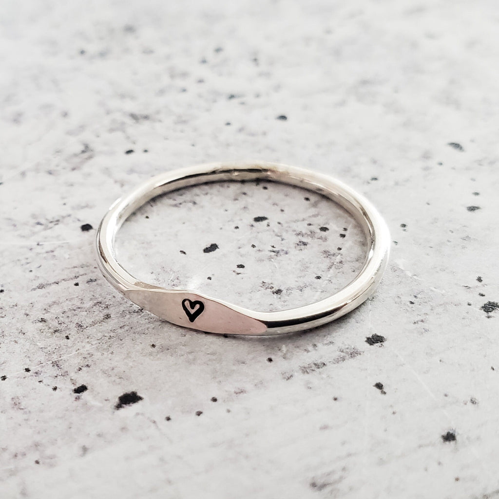 Sterling Silber Anfangsbuchstaben Stapelring