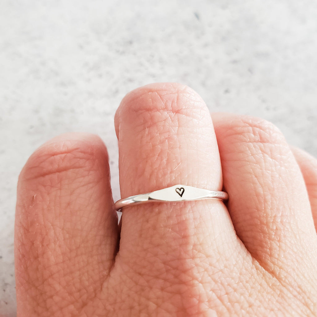Sterling Silber Anfangsbuchstaben Stapelring