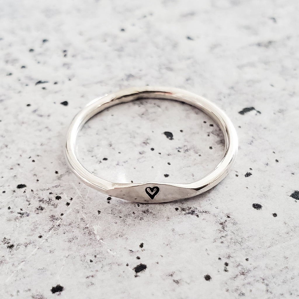 Sterling Silber Anfangsbuchstaben Stapelring