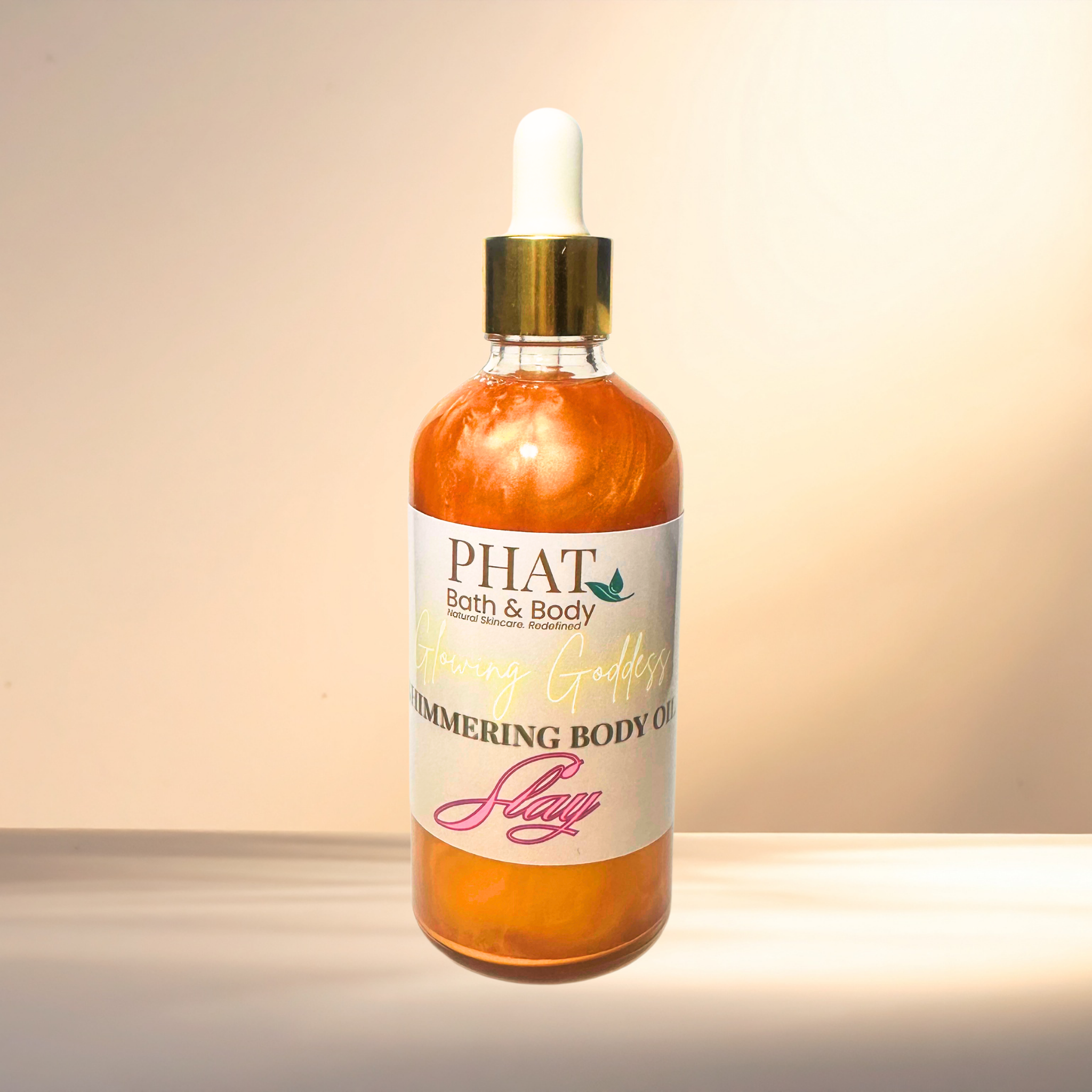 Slay Glowing Goddess Natural Shimmer Body Oil Golden Glow Bite Me Type | 3.2 oz