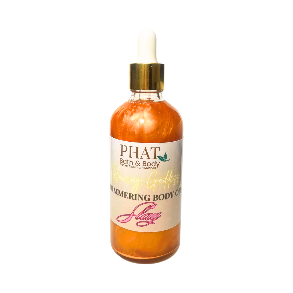 Slay Glowing Goddess Natural Shimmer Body Oil Golden Glow Bite Me Type | 3.2 oz