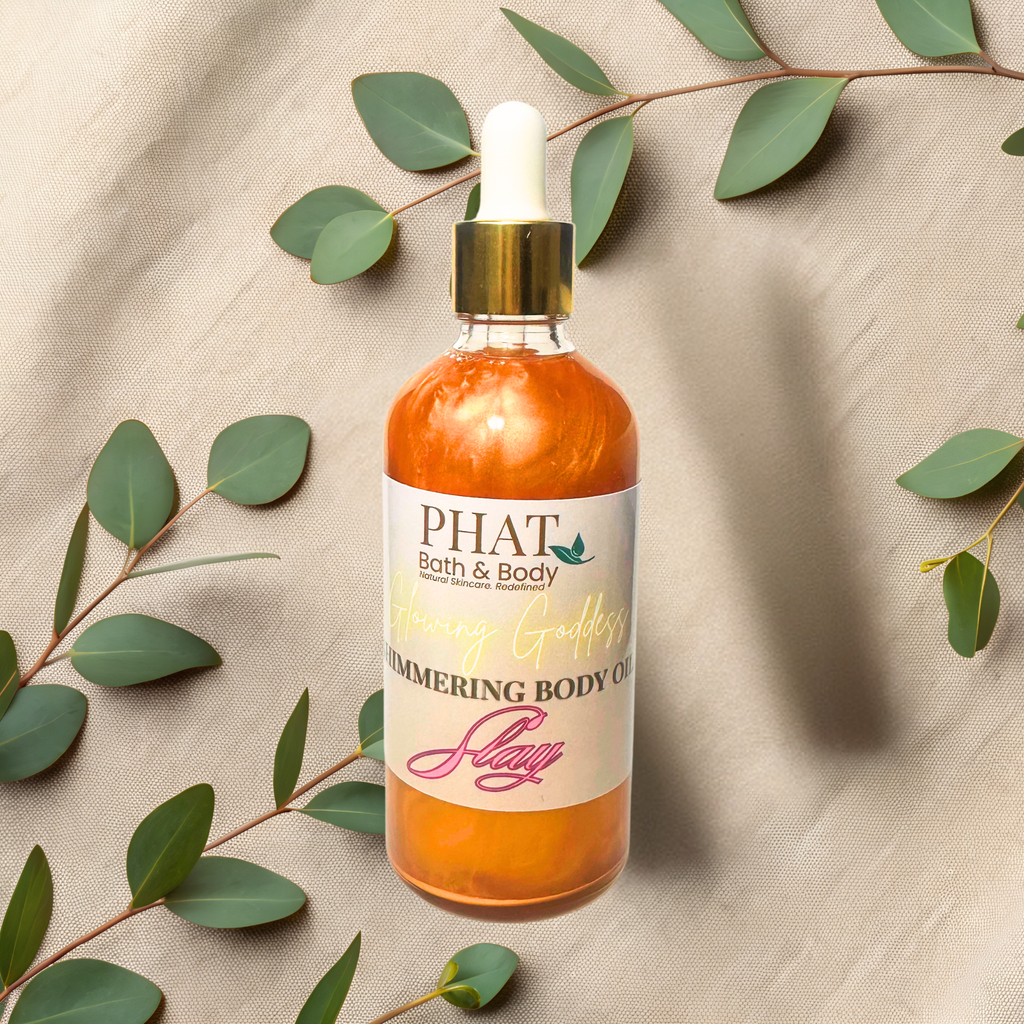 Slay Glowing Goddess Natural Shimmer Body Oil Golden Glow Bite Me Type | 3.2 oz