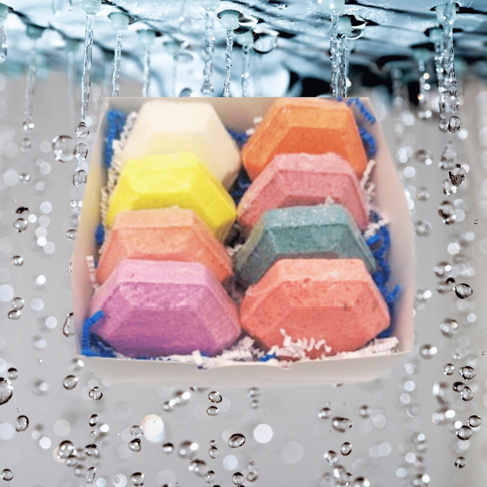 Soothing Showers| 8 Aromatherapy Steamers Gift Box Set in Assorted Scents