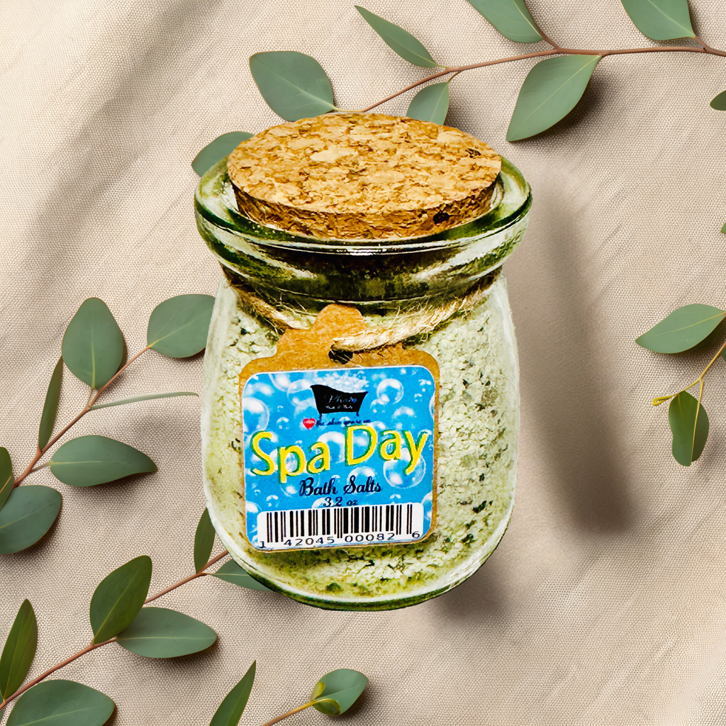 Spa Day Natural Bath Salts with Kaolin Clay Avocado Oil & Sea Salt Mint Lemon Eucalyptus | 3.5 oz