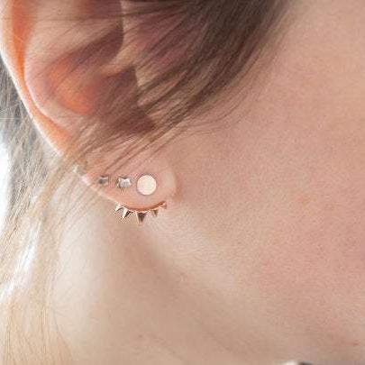 Sterling Crystal Sun Burst Ear Jacket Earrings