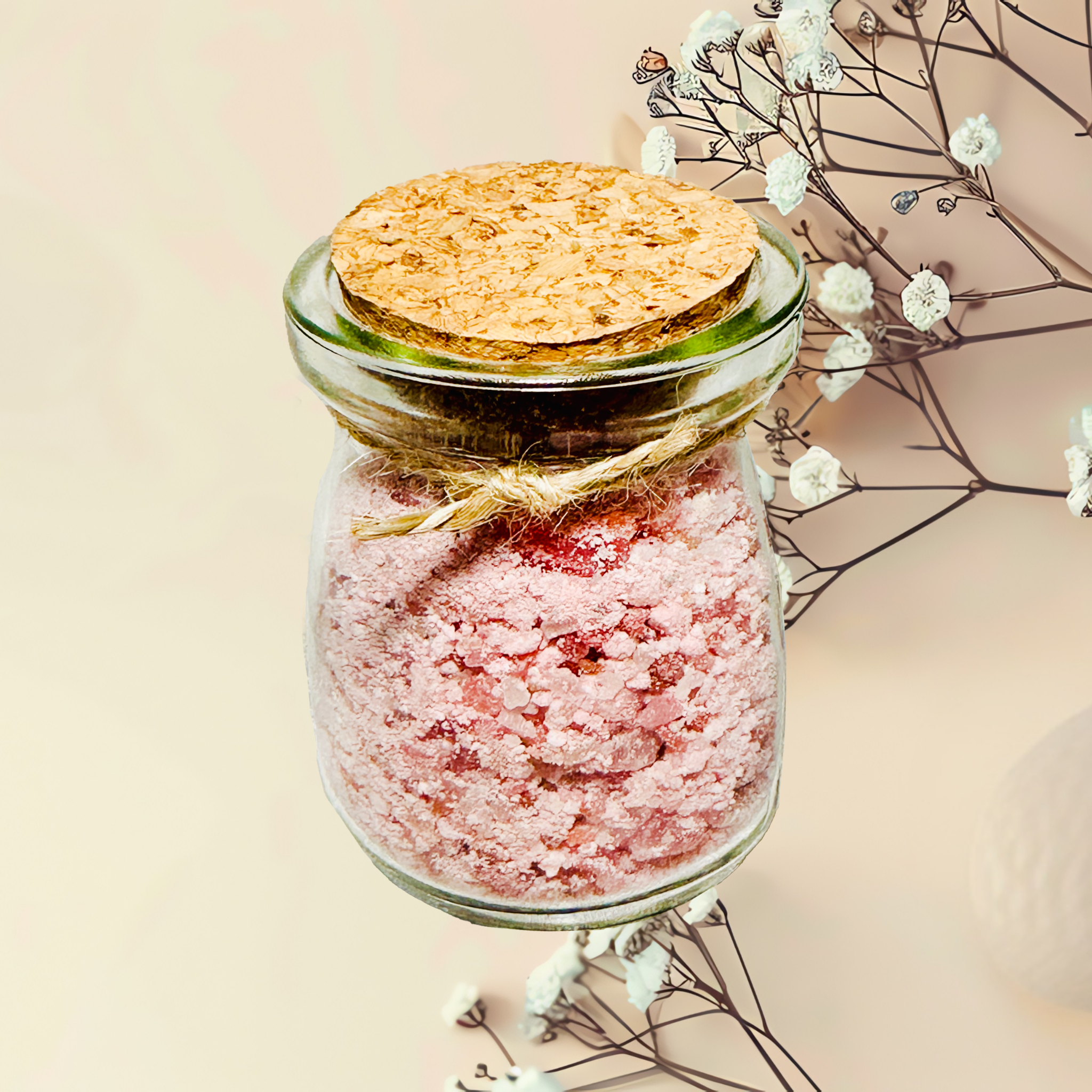 Strawberries & Cream Natural Bath Salts with Kaolin Clay Avocado Oil & Sea Salt Bath Soak | 3.5 oz
