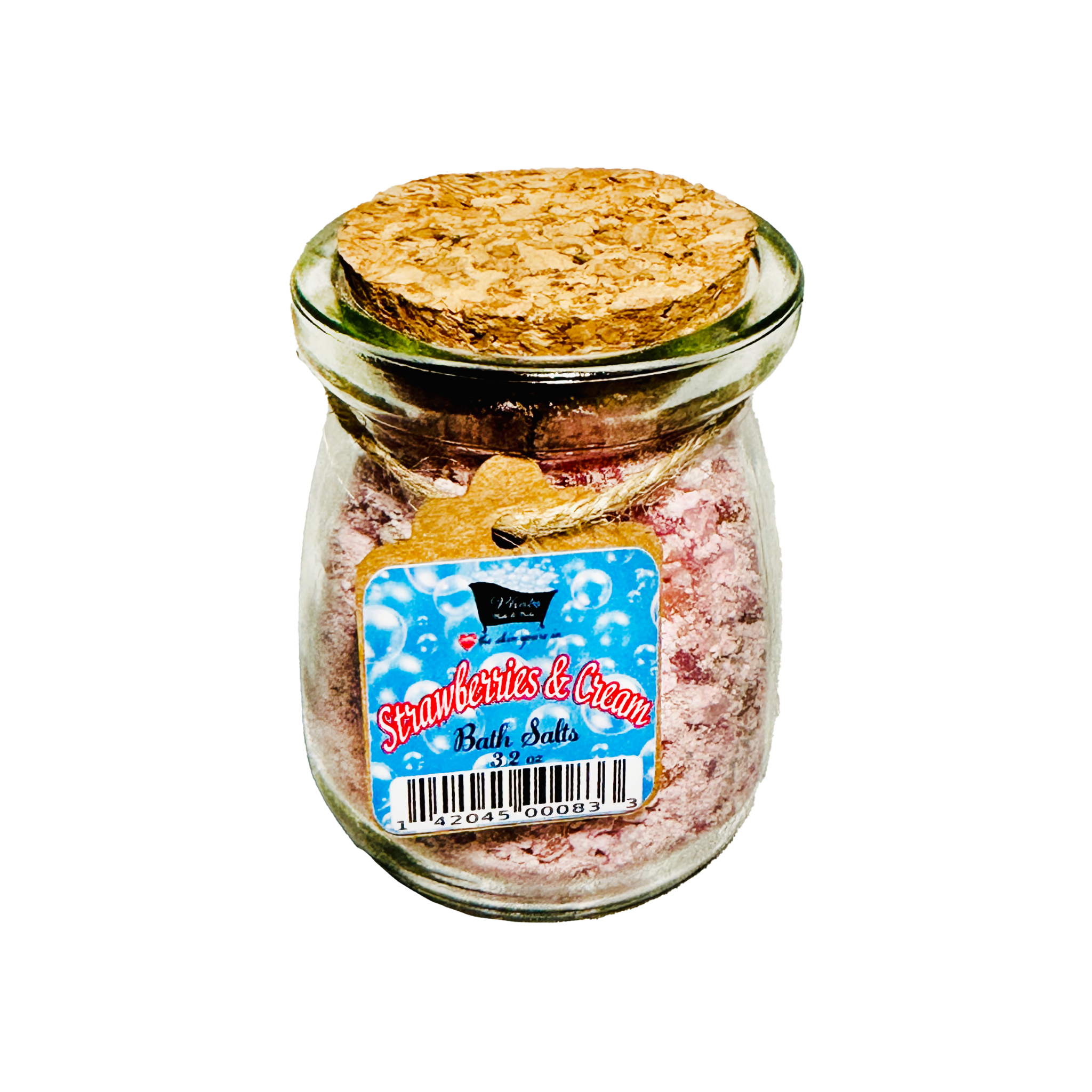 Strawberries & Cream Natural Bath Salts with Kaolin Clay Avocado Oil & Sea Salt Bath Soak | 3.5 oz