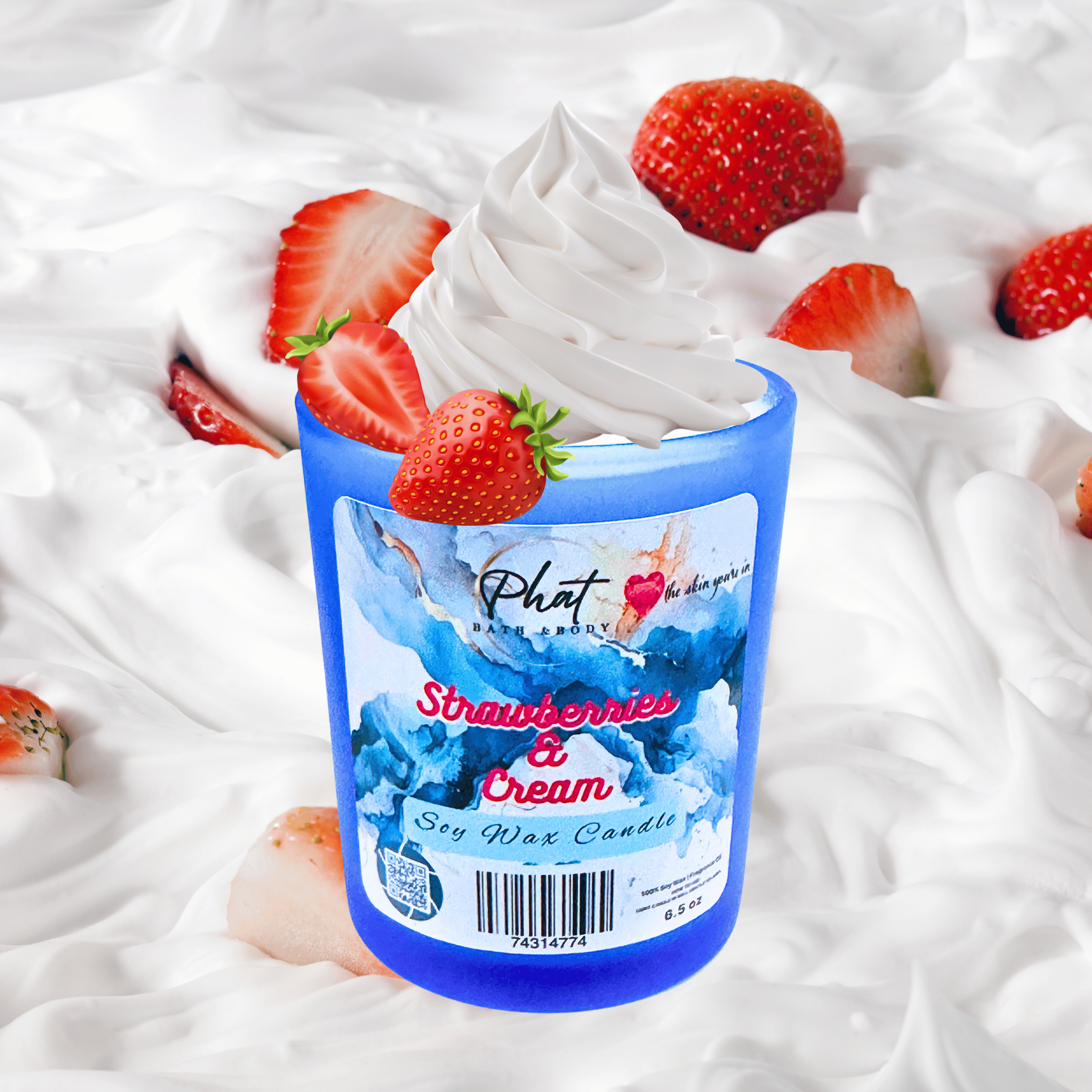 Strawberries & Cream Natural Soy Wax Candle  | 6.5 oz