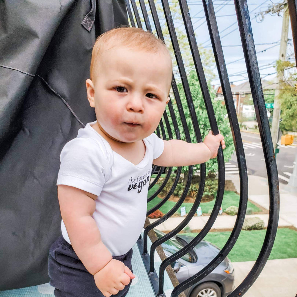 THE FUTURE IS VEGAN Short Sleeve Baby Bodysuit OR Toddler Tee