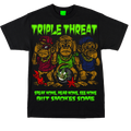 🐵🙈💨 Product Title:  Triple Threat – Smoke No Evil Tee