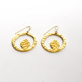 Hammered Irregular Disc Brass Earrings | Tembo
