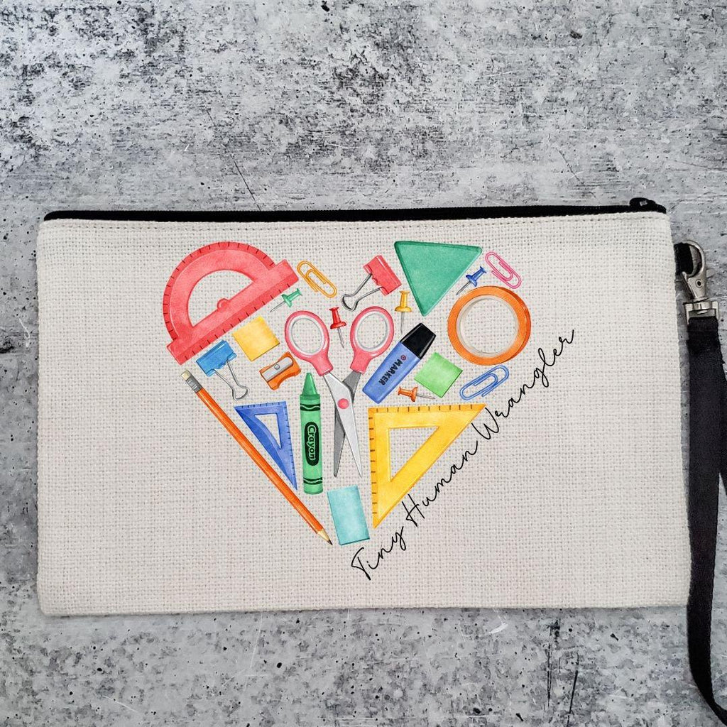 Kosmetiktasche für Lehrerin – „Tiny Human Wrangler“