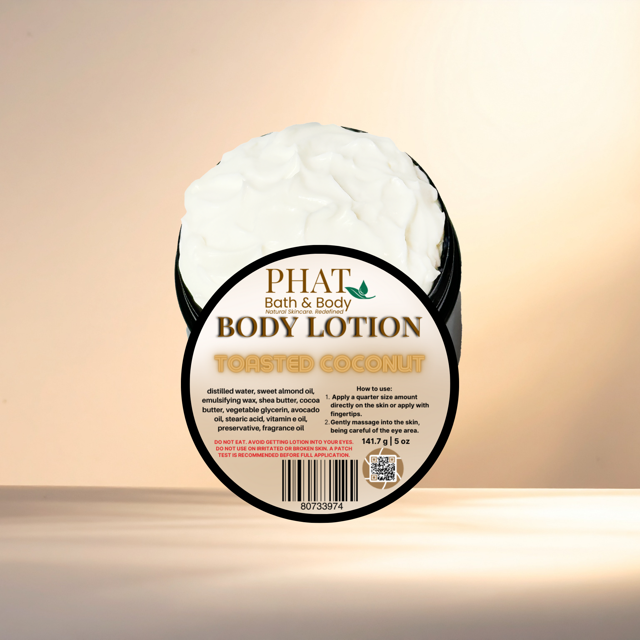 Toasted Coconut Moisturizing Body Lotion with Shea, Cocoa Butter & Avocado Oil | 5 oz