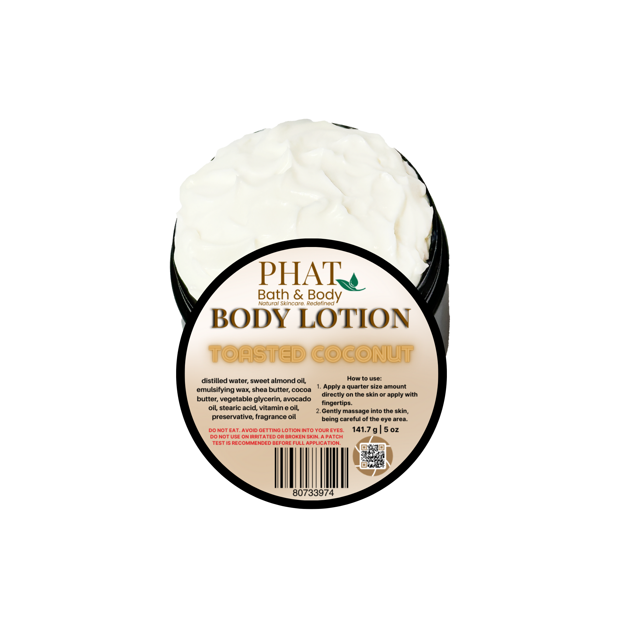Toasted Coconut Moisturizing Body Lotion with Shea, Cocoa Butter & Avocado Oil | 5 oz
