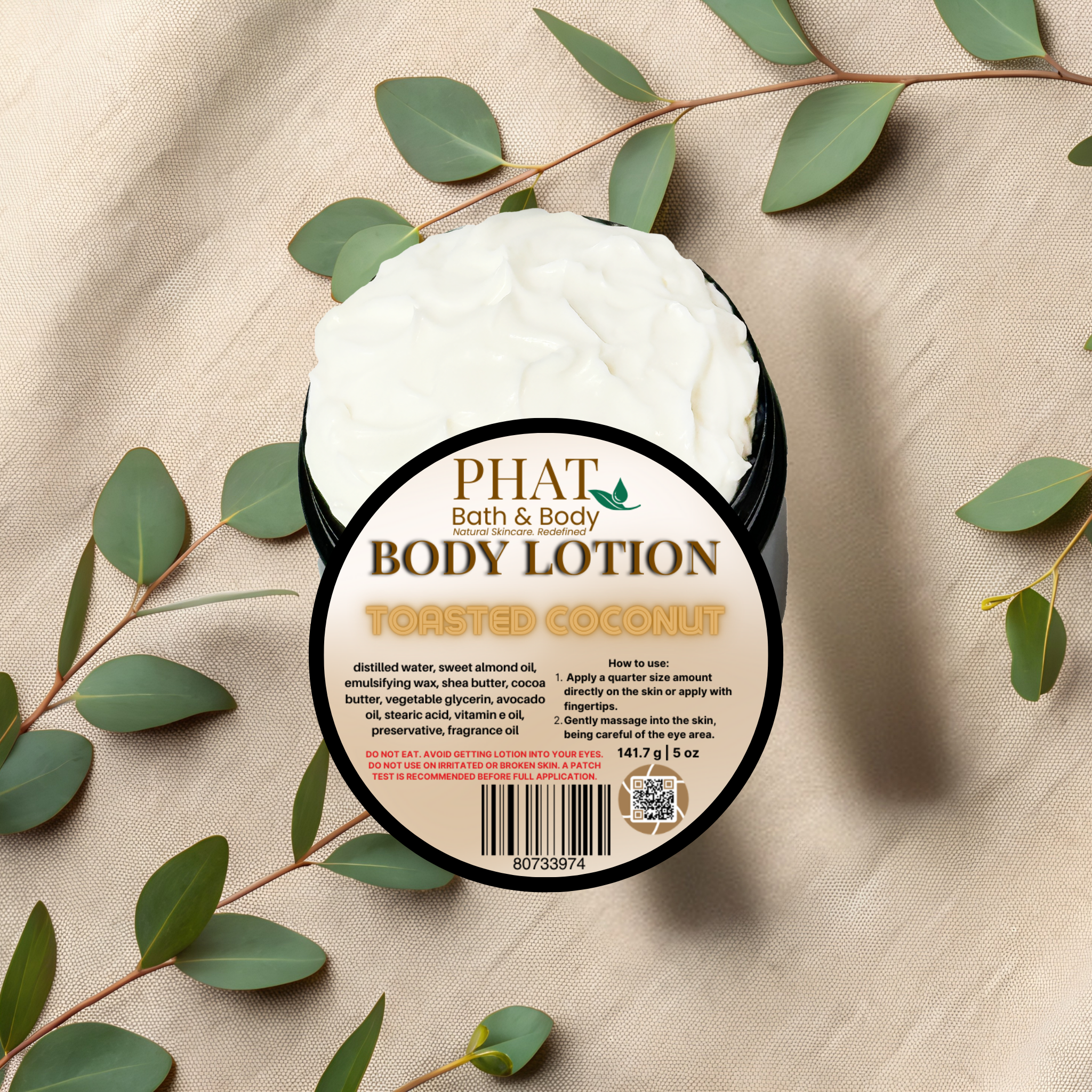 Toasted Coconut Moisturizing Body Lotion with Shea, Cocoa Butter & Avocado Oil | 5 oz