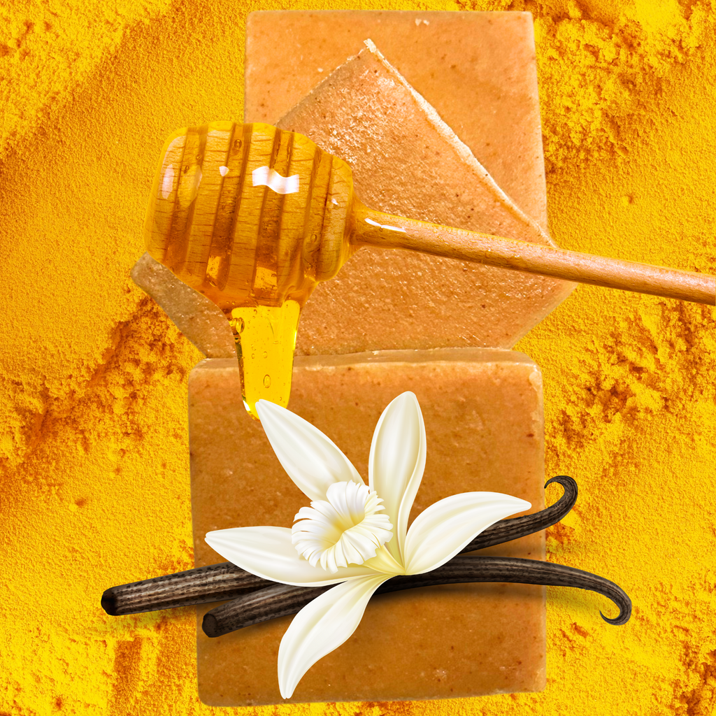 Turmeric Honey and Vanilla Handmade Natural Bar Soap Shea and Cocoa Butter Bar Soap