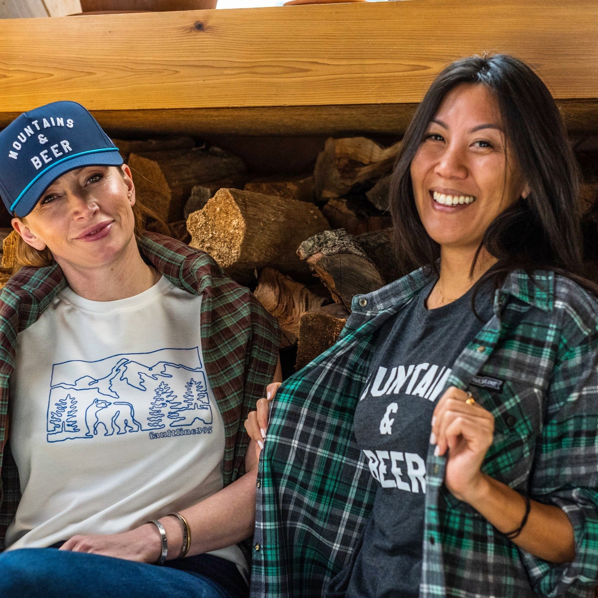 Women's Mountains & Beer Tee - Charcoal