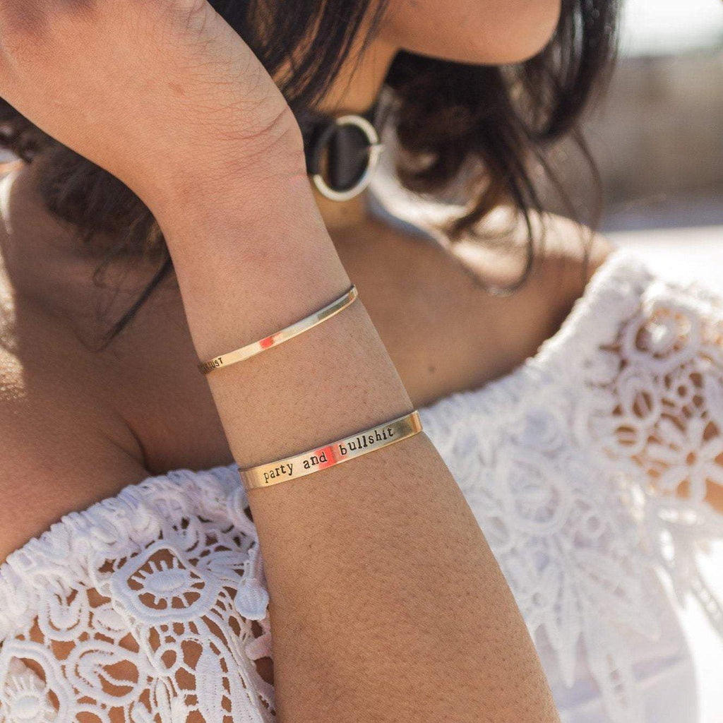 VEGAN FOR LIFE Skinny Cuff Bracelet