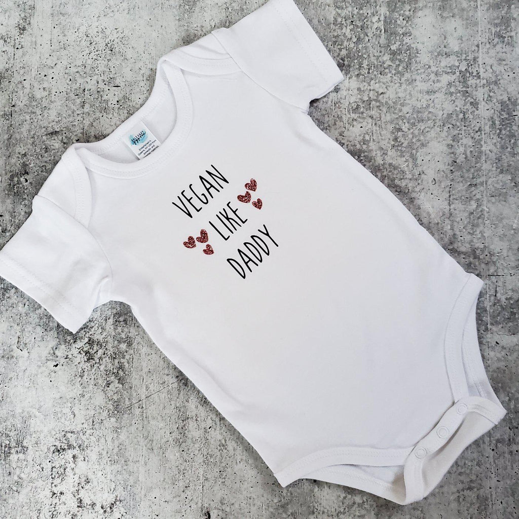 VEGAN LIKE DADDY or MOMMY Short Sleeve Baby Bodysuit