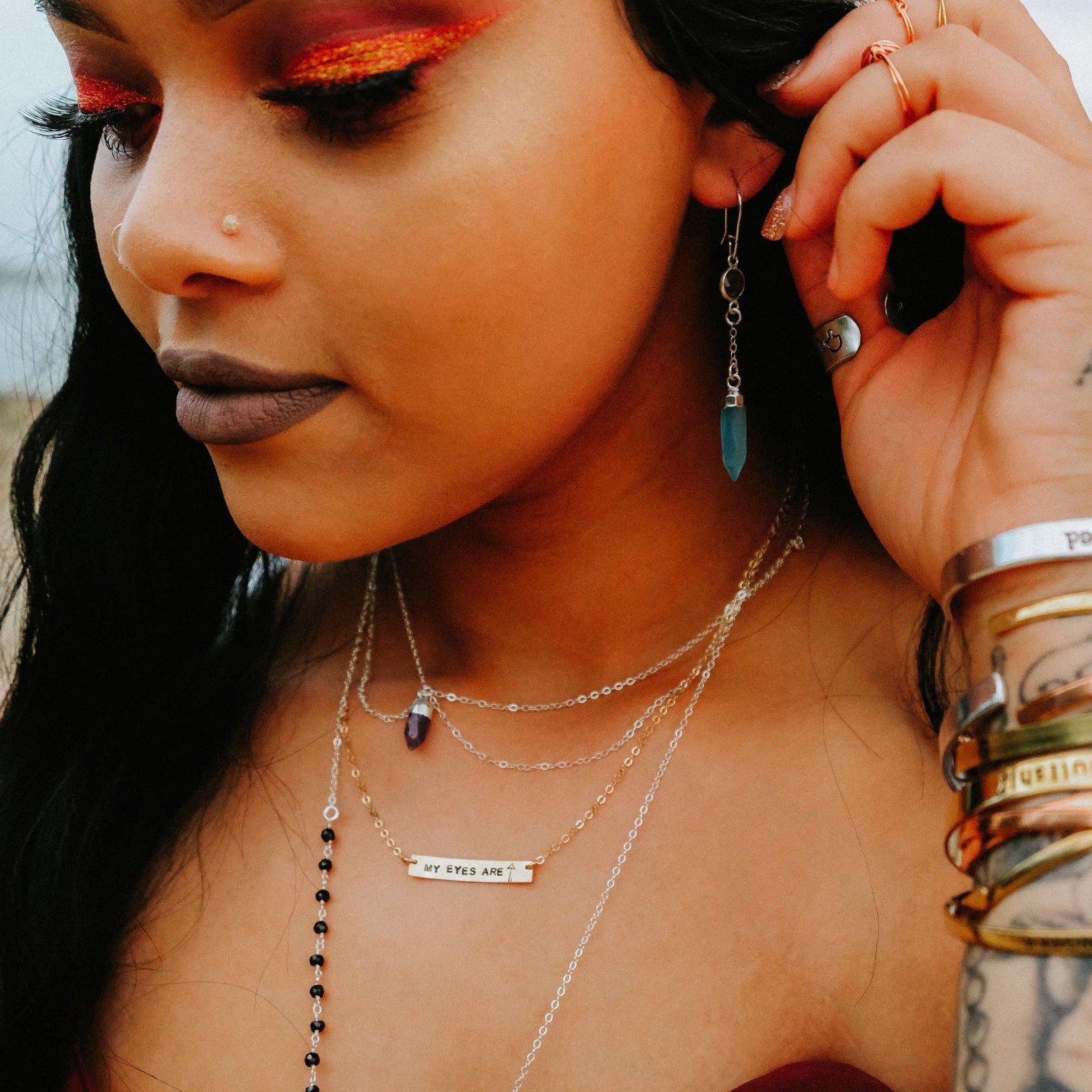 VEGAN Rainbow Bar Necklace