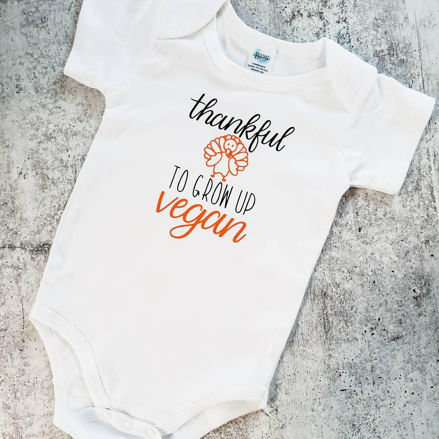 VEGANES THANKSGIVING Einteiler Kurzarm Baby Bodysuit