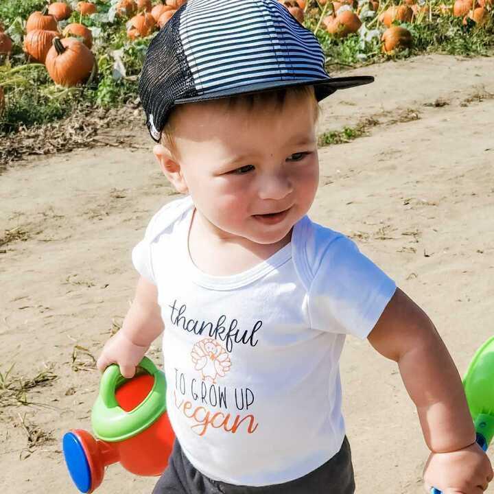 VEGANES THANKSGIVING Einteiler Kurzarm Baby Bodysuit