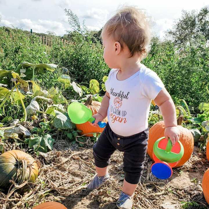 VEGANES THANKSGIVING Einteiler Kurzarm Baby Bodysuit