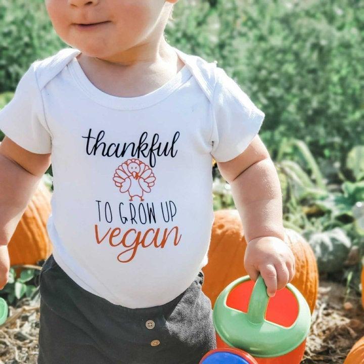 VEGANES THANKSGIVING Einteiler Kurzarm Baby Bodysuit