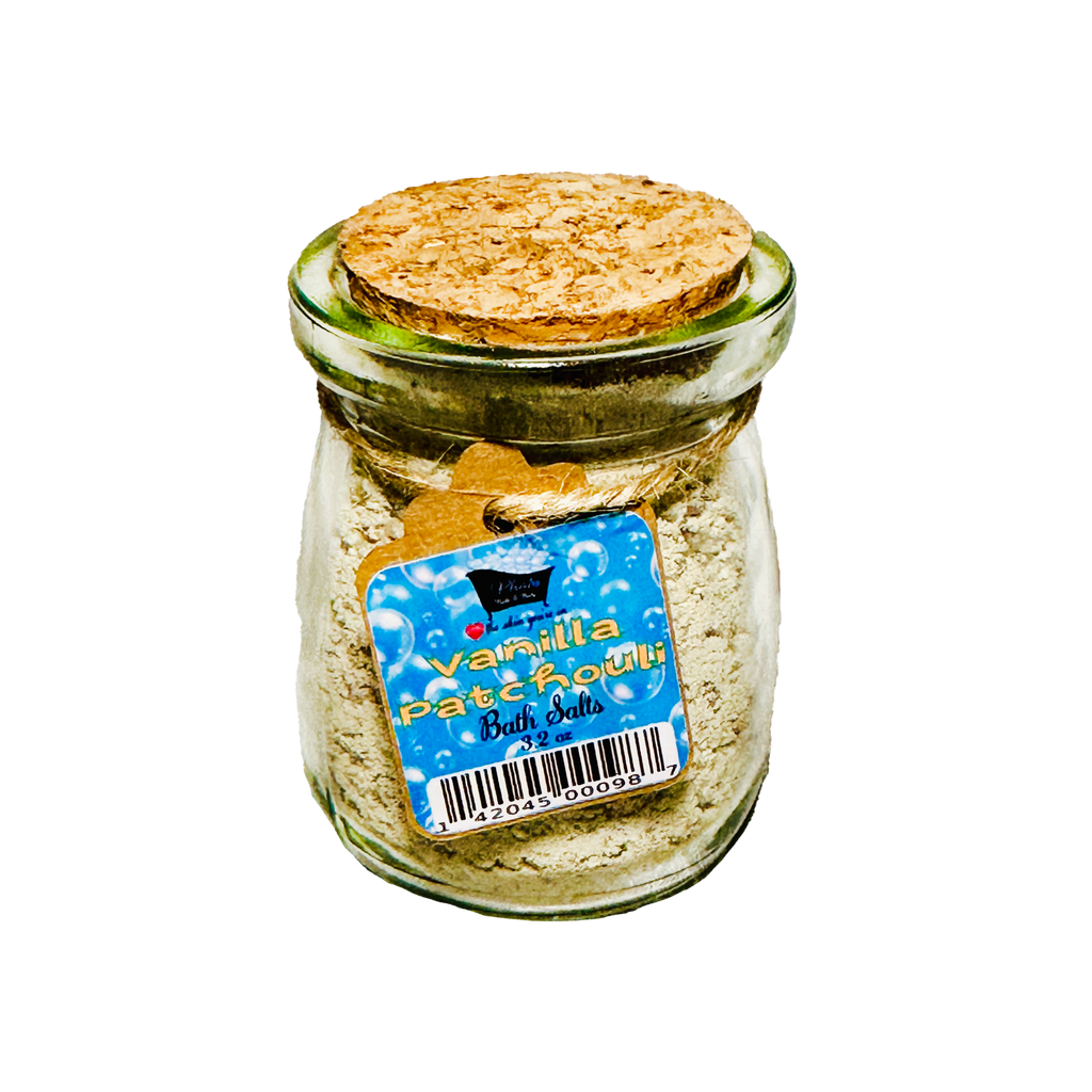 Vanilla Patchouli Natural Bath Salts with Kaolin Clay Avocado Oil & Sea Salt Bath Soak | 3.5 oz