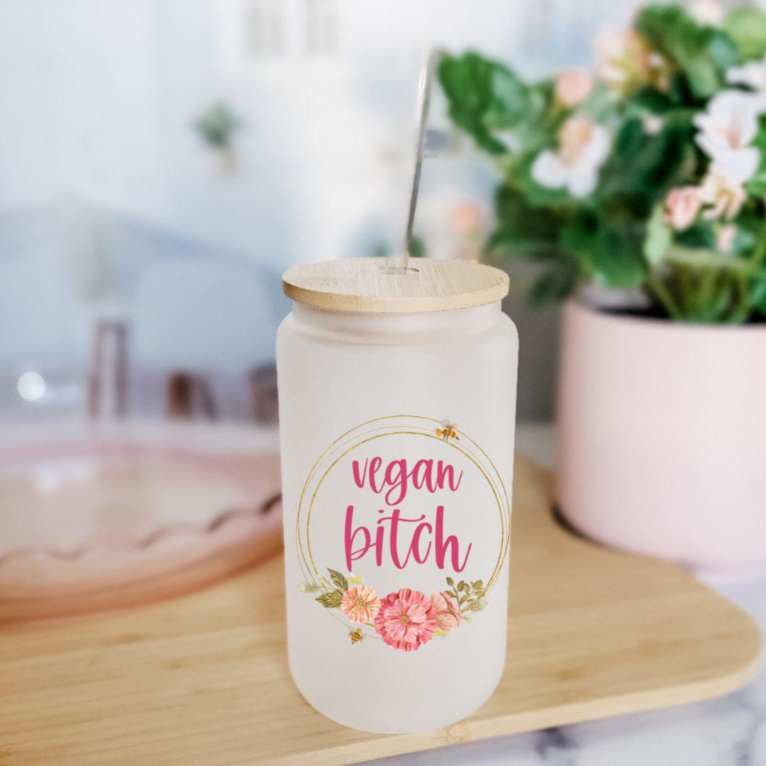 Vegane Schlampe Milchglas-Trinkbecher