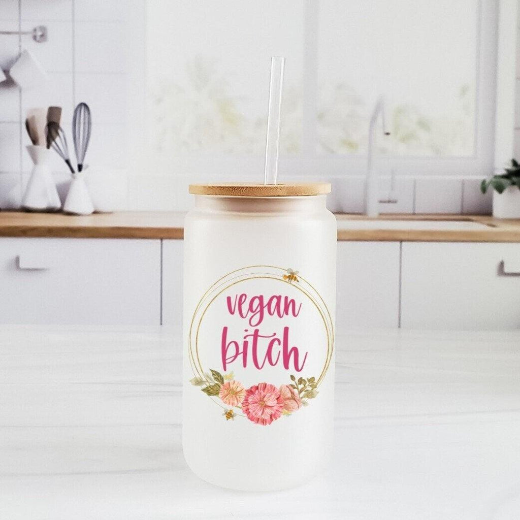Vegane Schlampe Milchglas-Trinkbecher