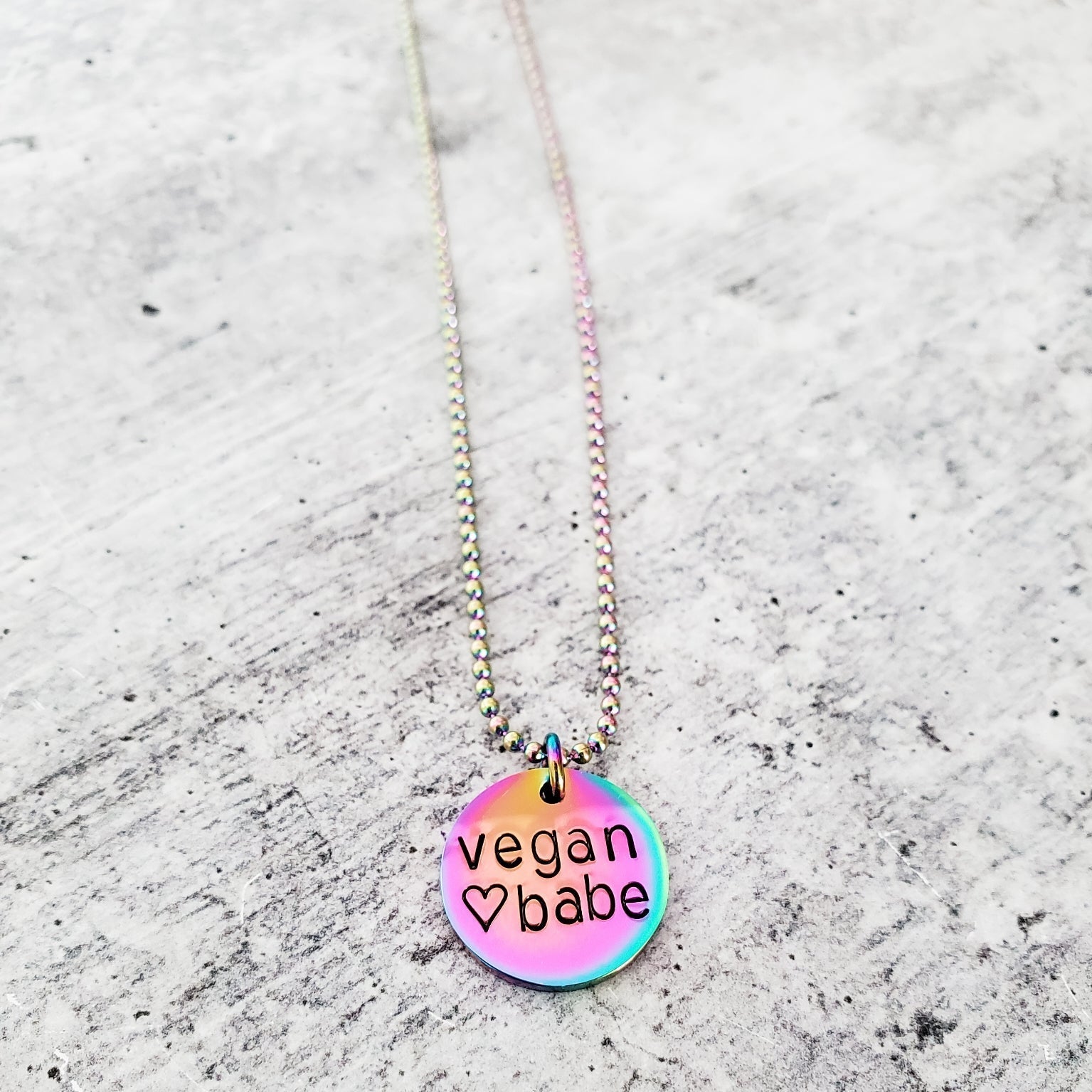 Vegan Rainbow Pendant Necklace