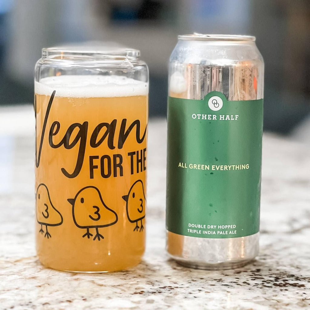 Vegan for the Chicks Glass Can Cup