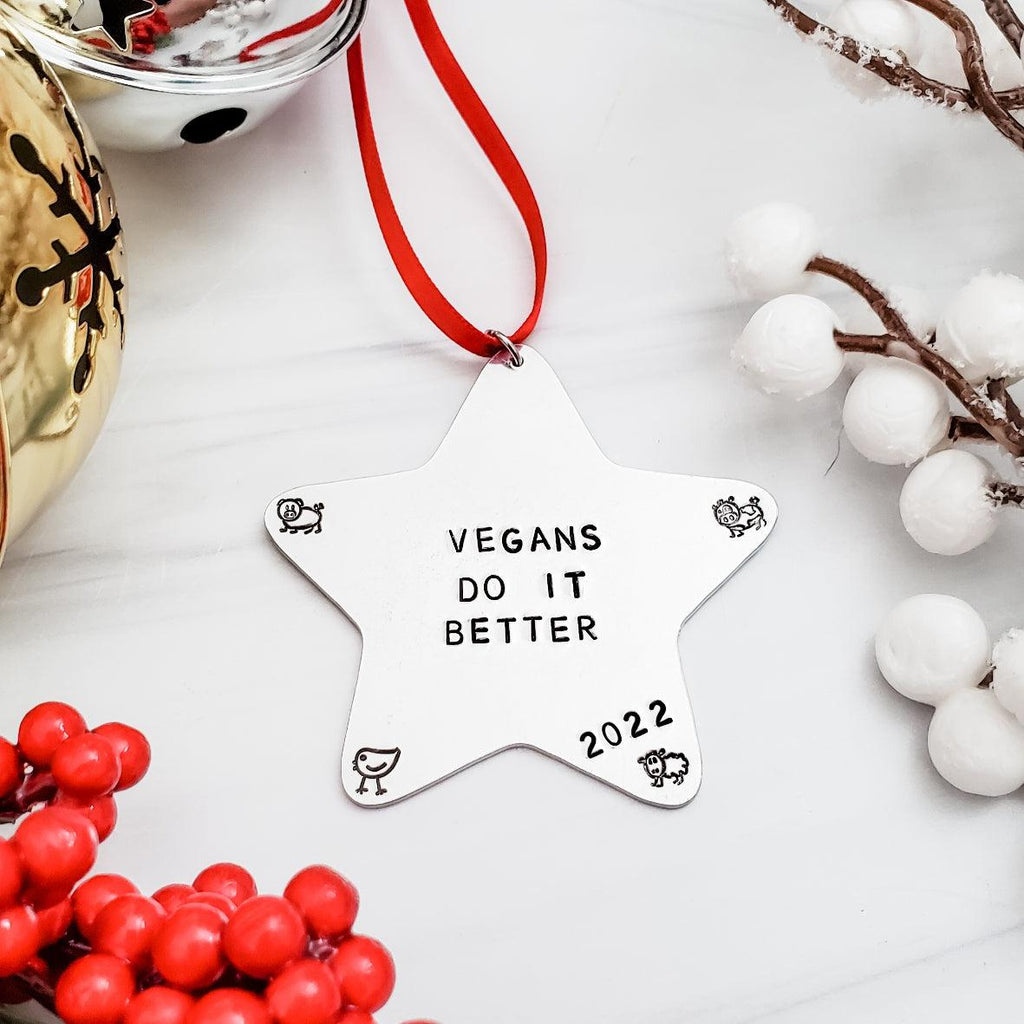Vegans Do It Better Stern-Weihnachtsbaumschmuck