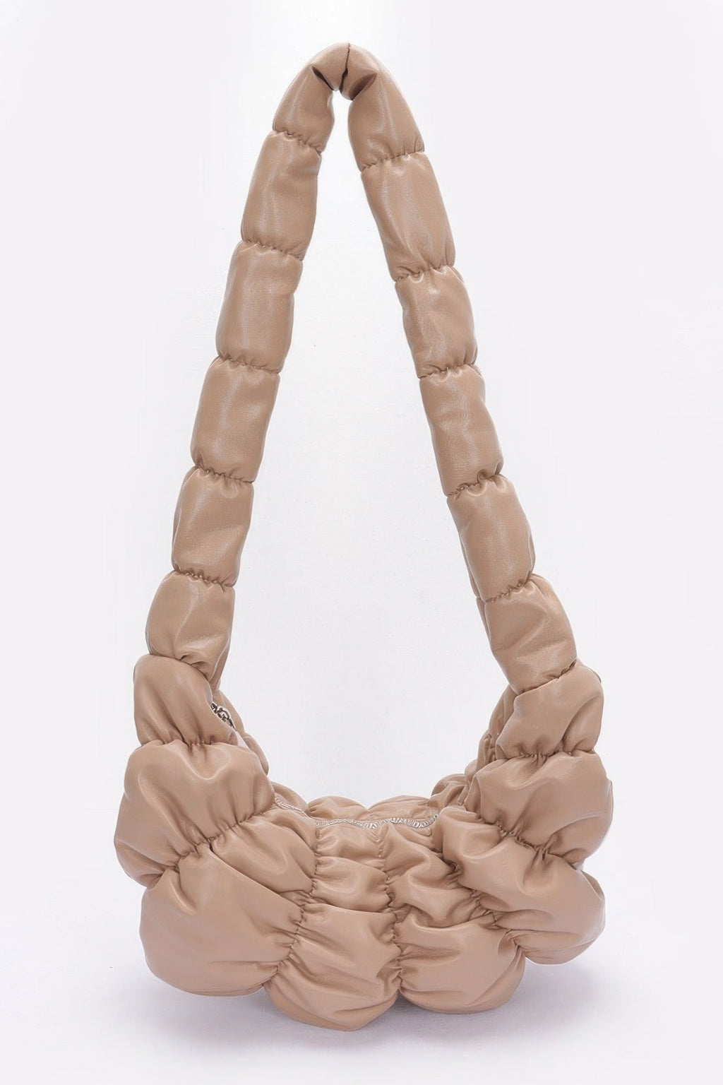 Pleated Faux Leather Crossbody Bag