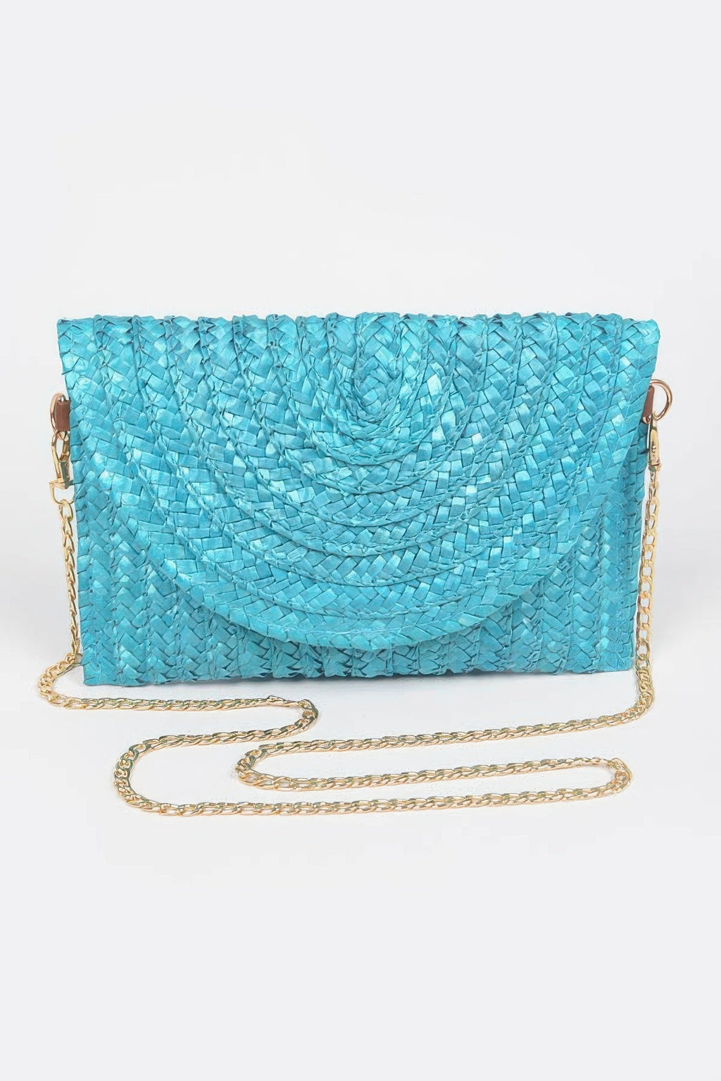 Straw Pom Pom Flap Bag