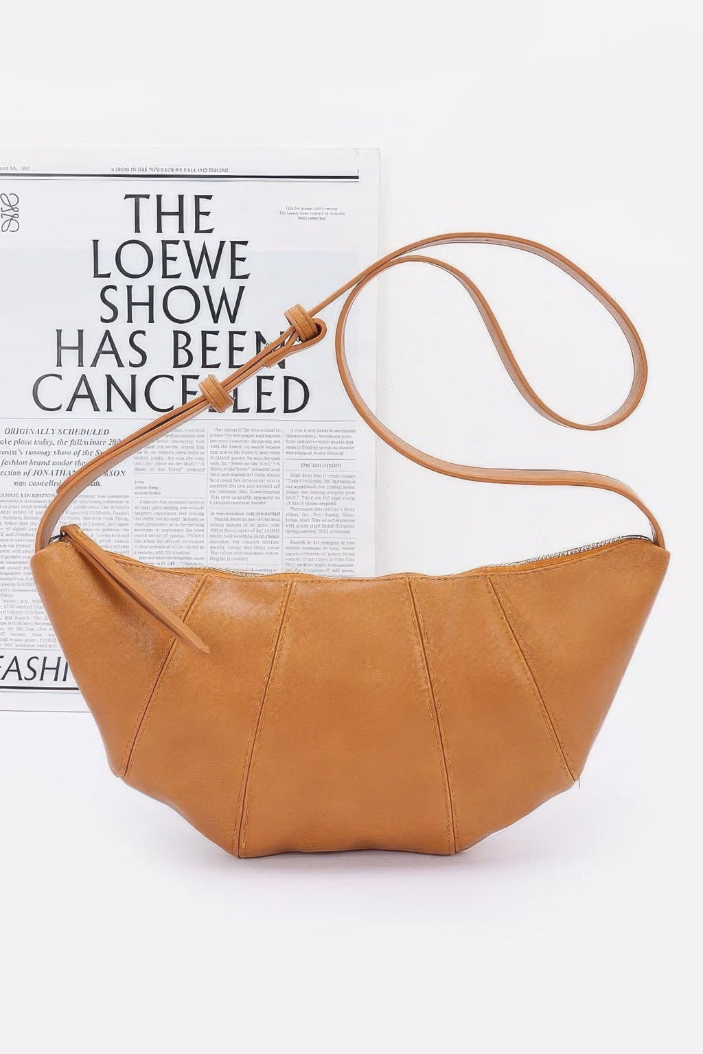 Faux Leather Croissant Bag