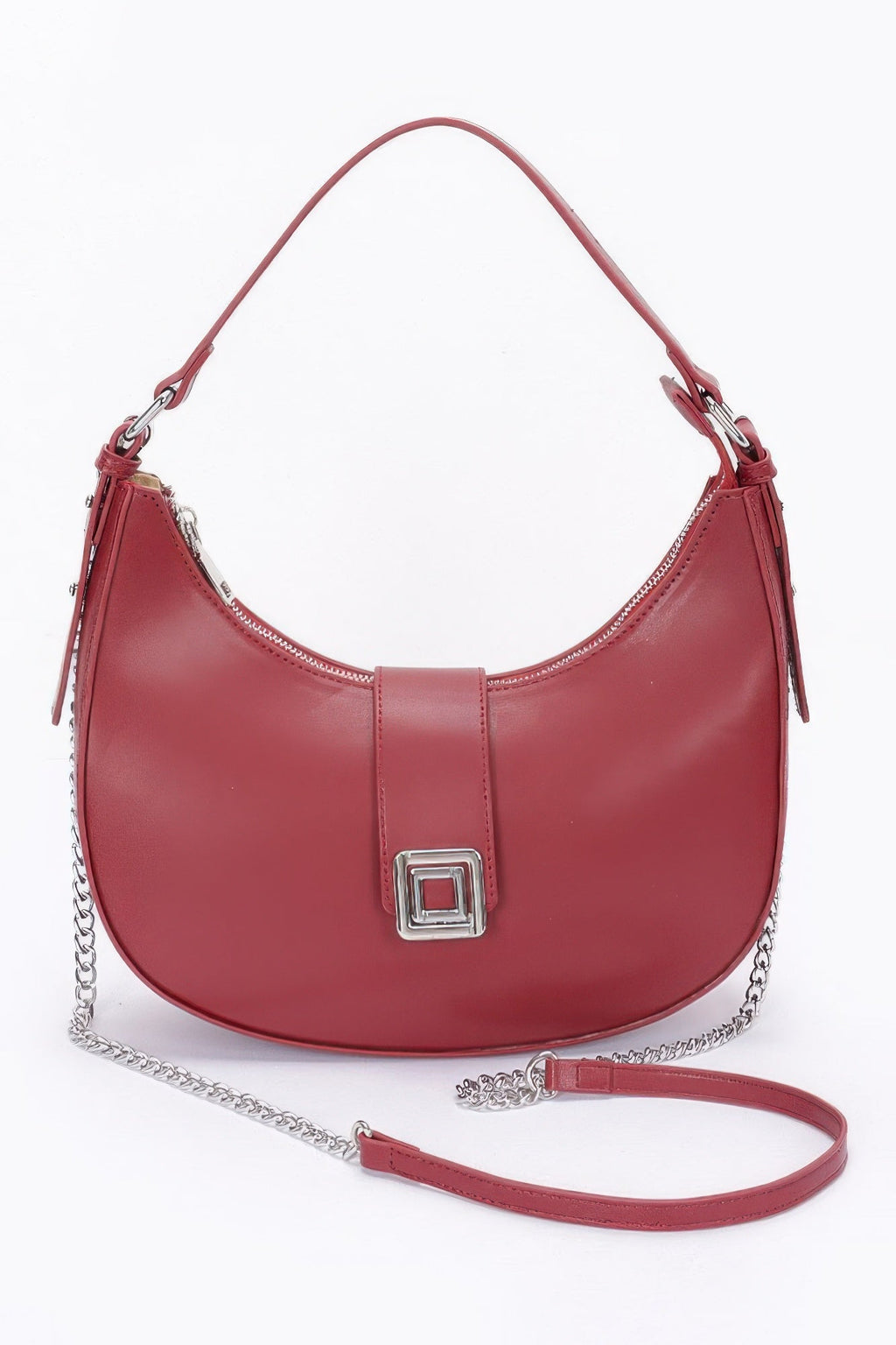 Faux Leather Hobo Bag