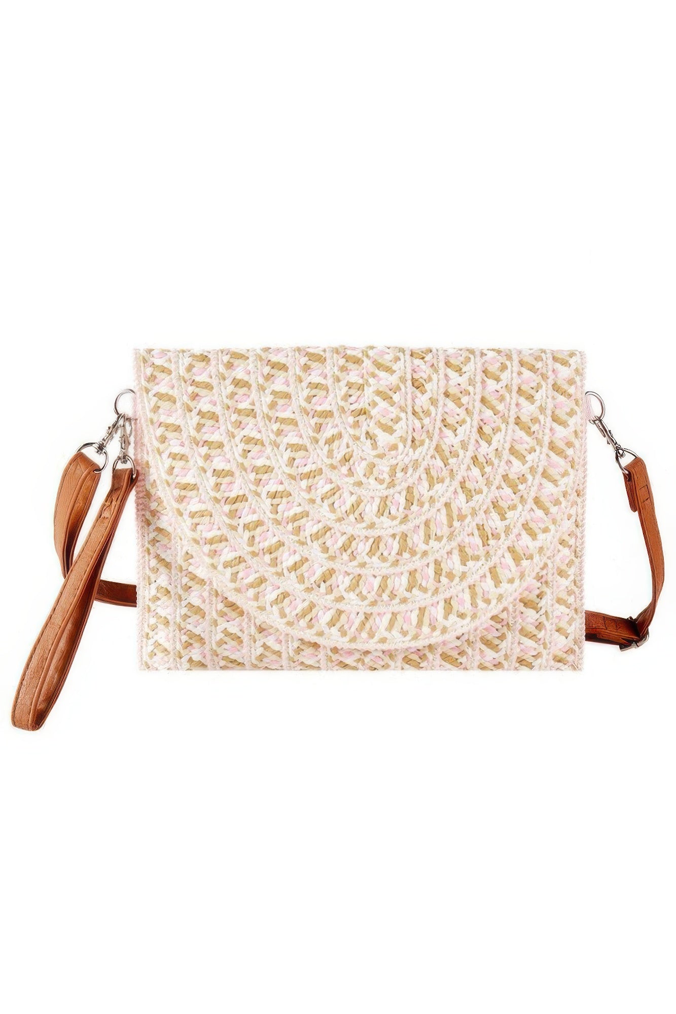 Multi Color Straw Clutch & Crossbody Bag