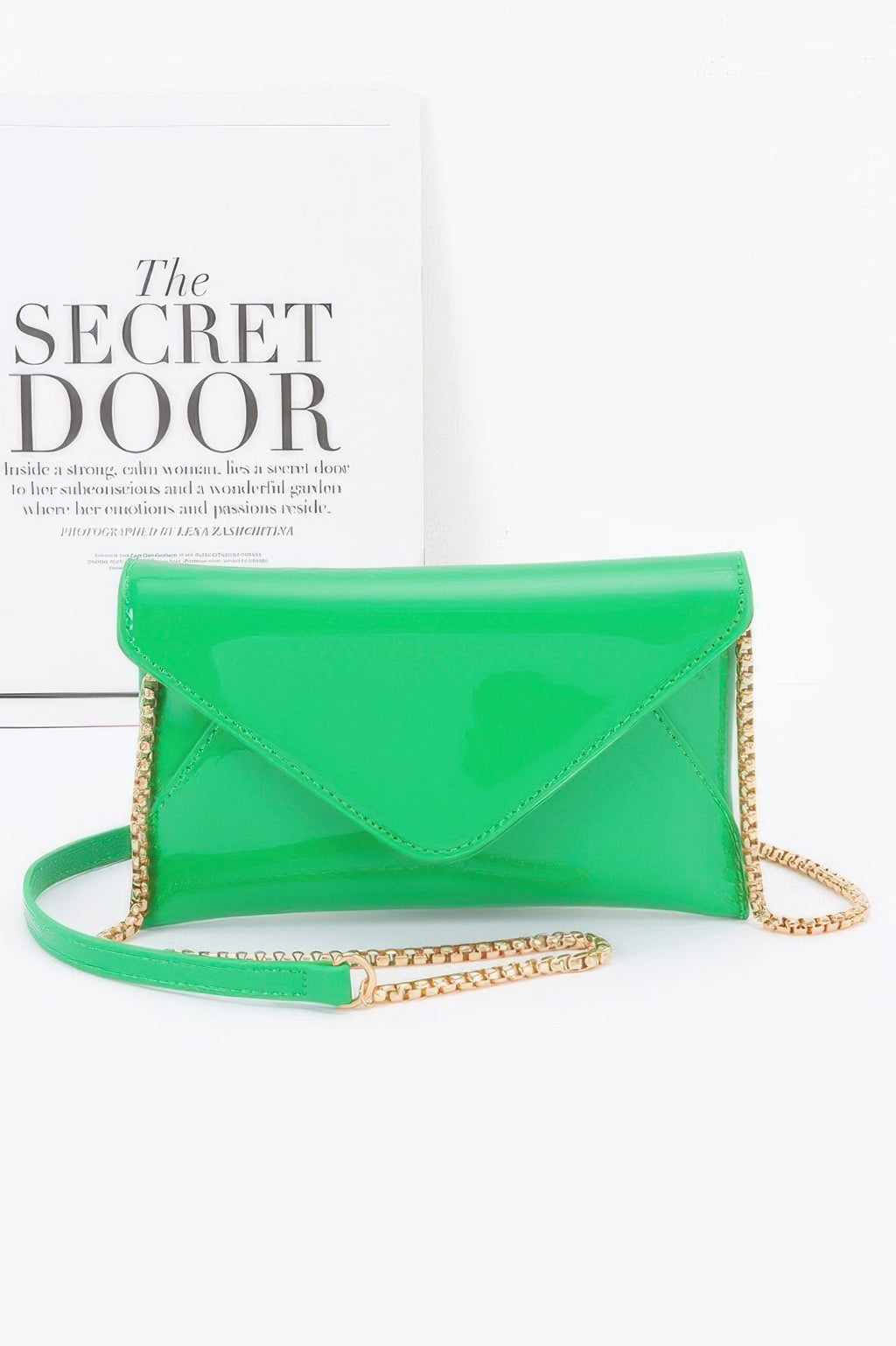 Enamel Envelope Clutch