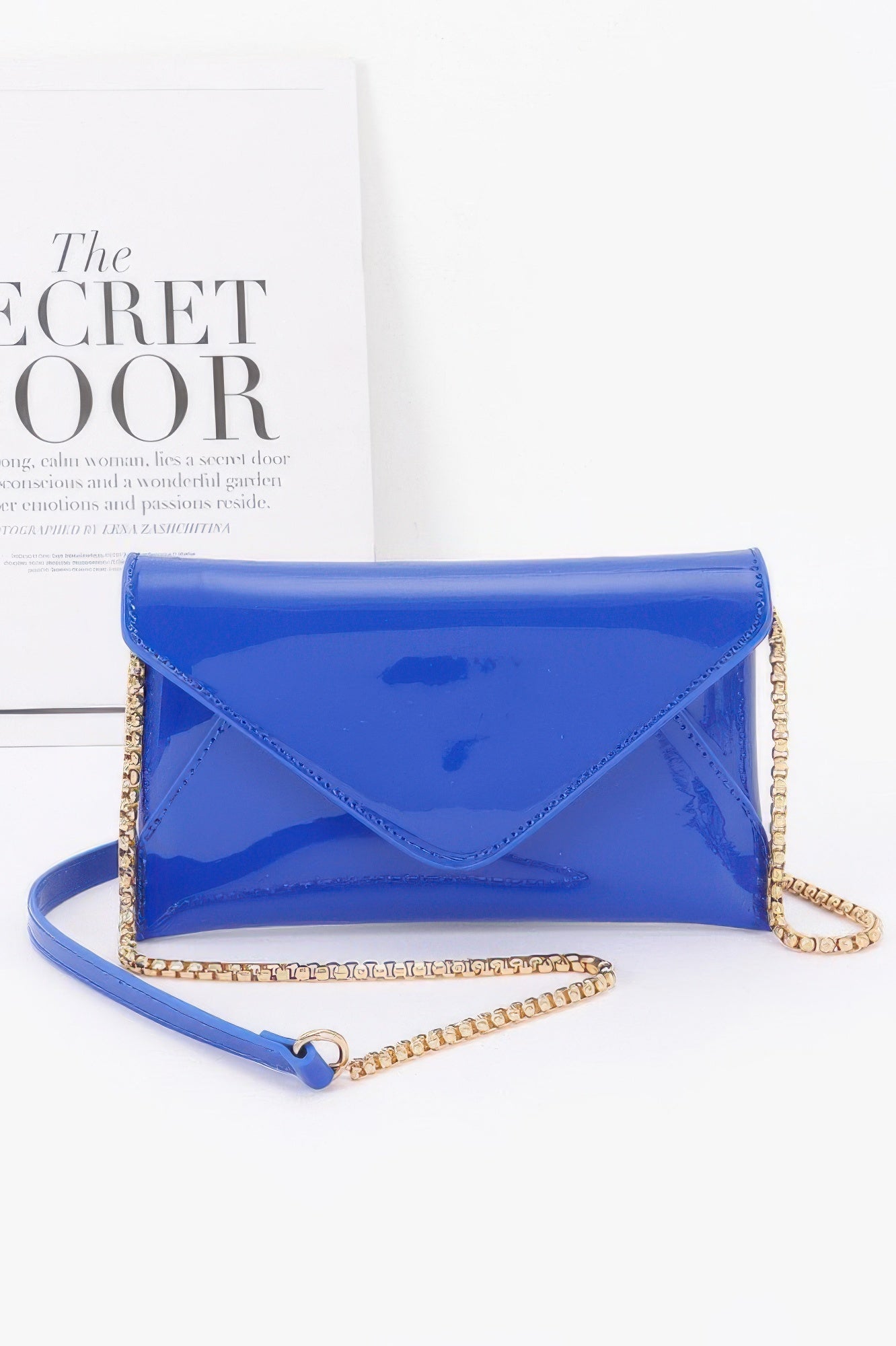 Enamel Envelope Clutch