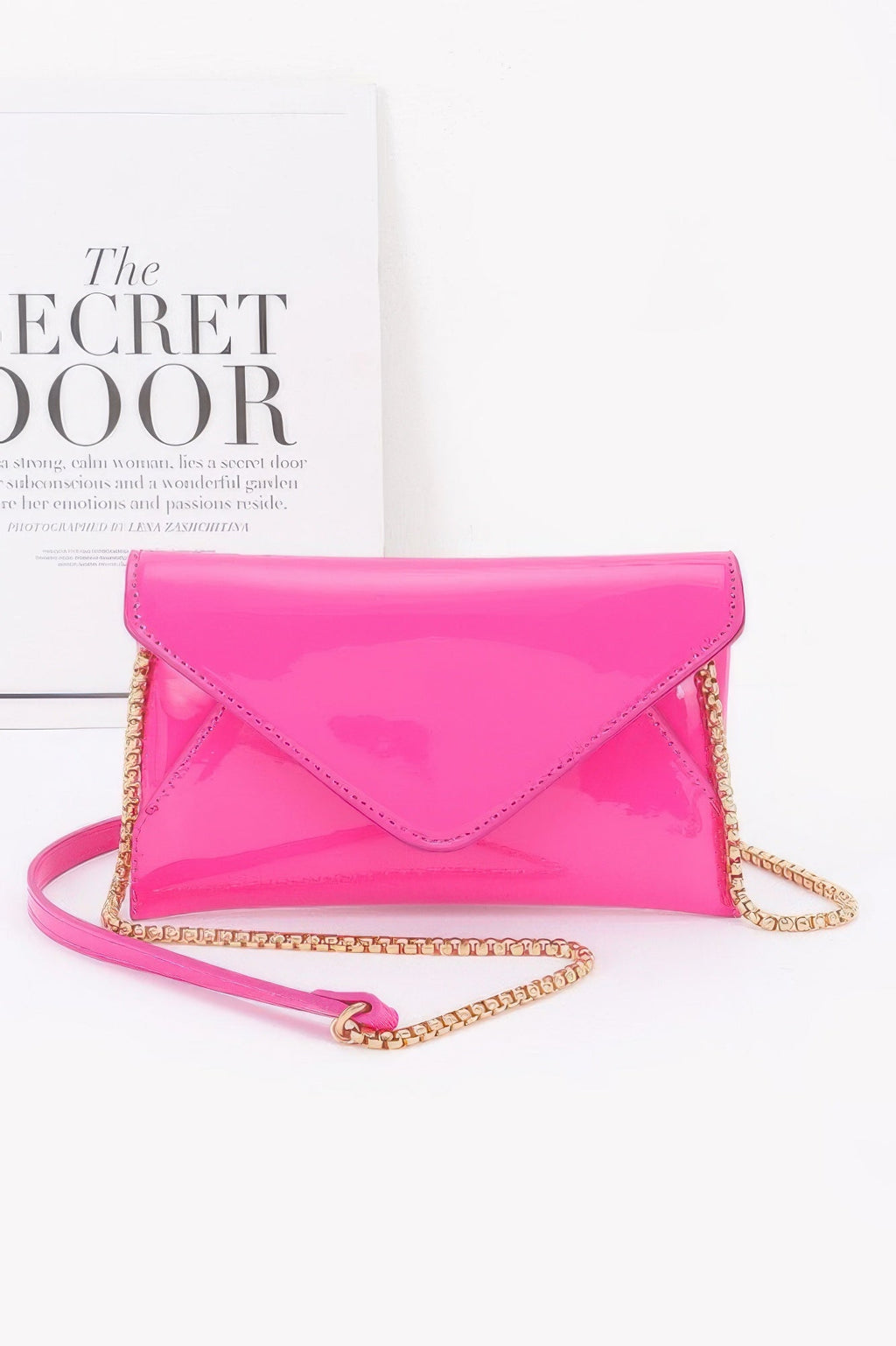 Enamel Envelope Clutch