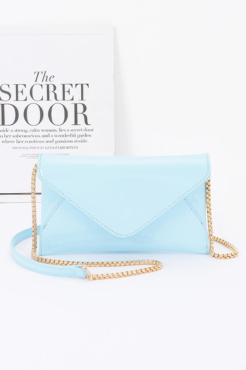 Enamel Envelope Clutch