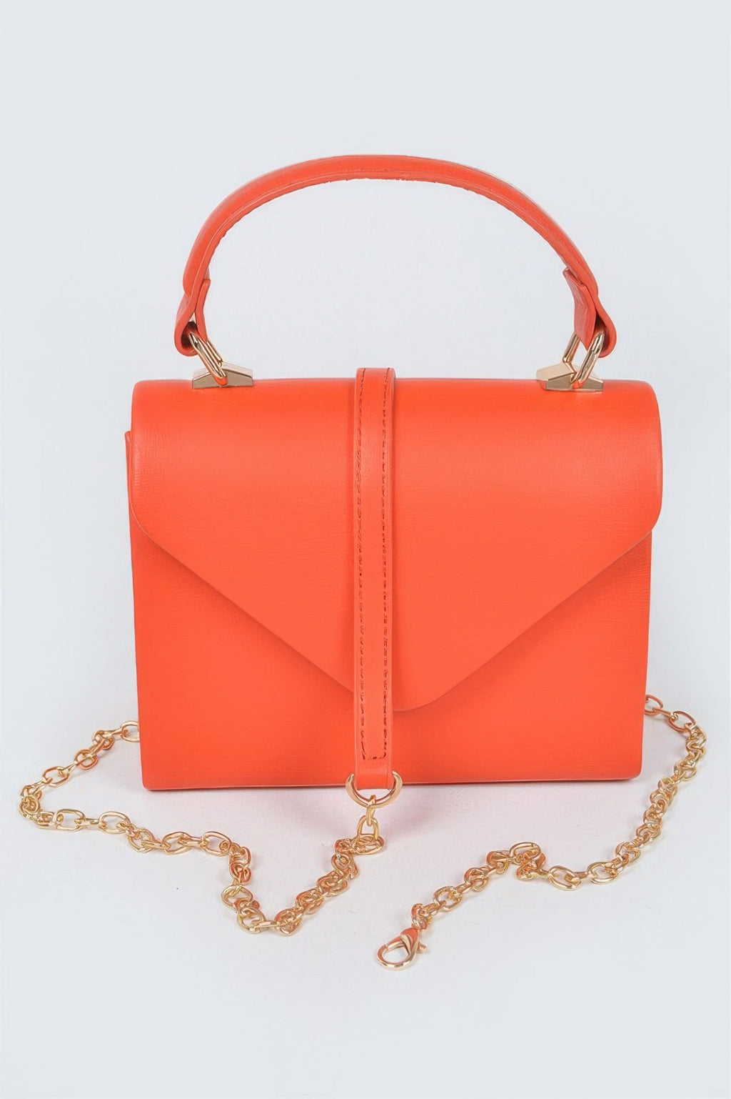 Faux Leather Simple Handle Clutch