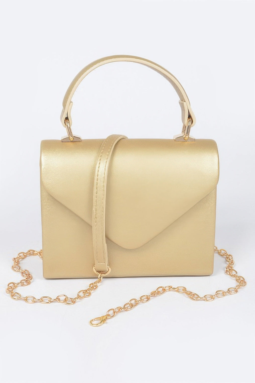 Faux Leather Simple Handle Clutch
